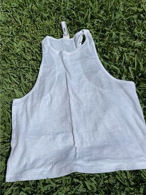 PINK Victoria's Secret White Racerback Crop Tank